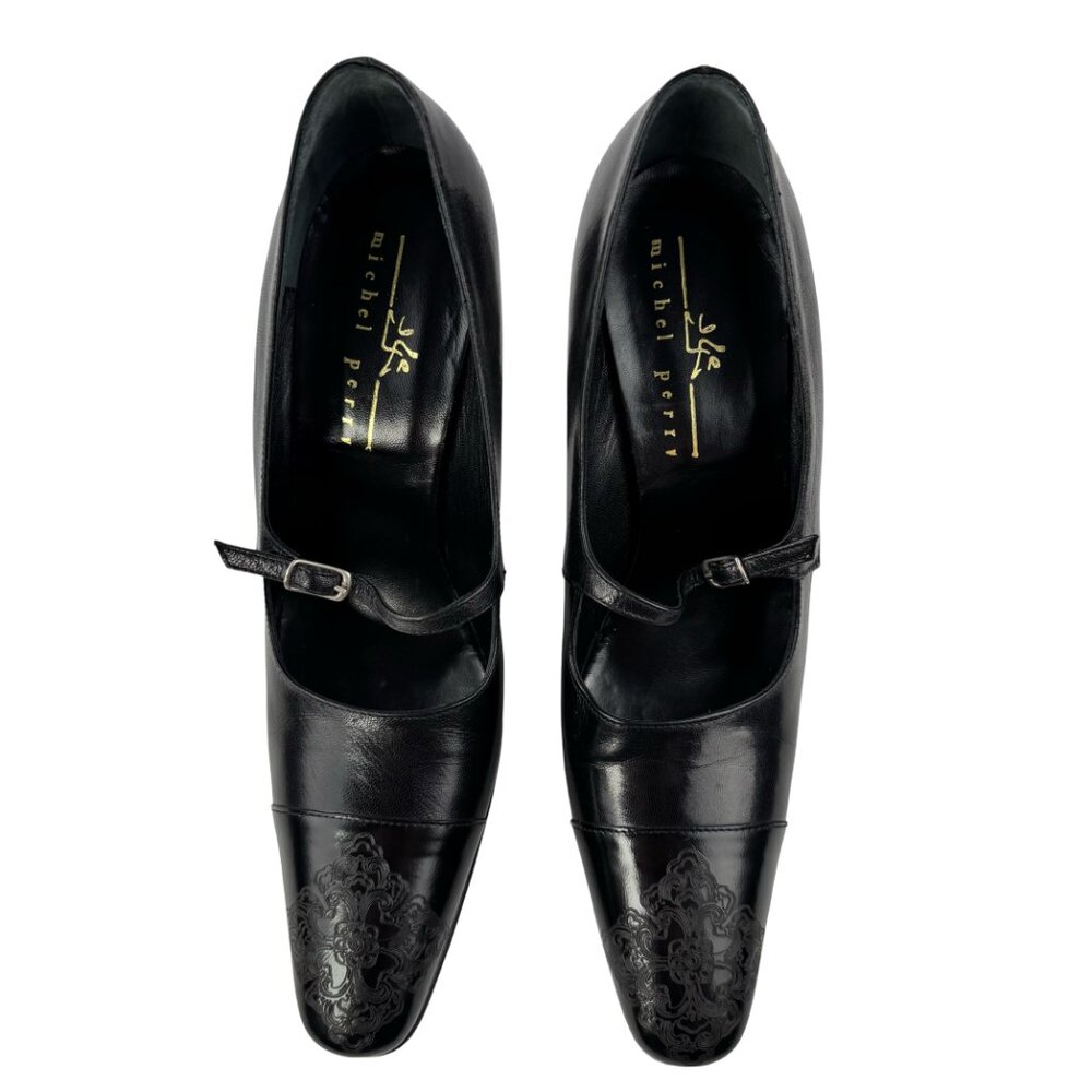 Michel Perry Vintage Leather Black Shoes Size 37
